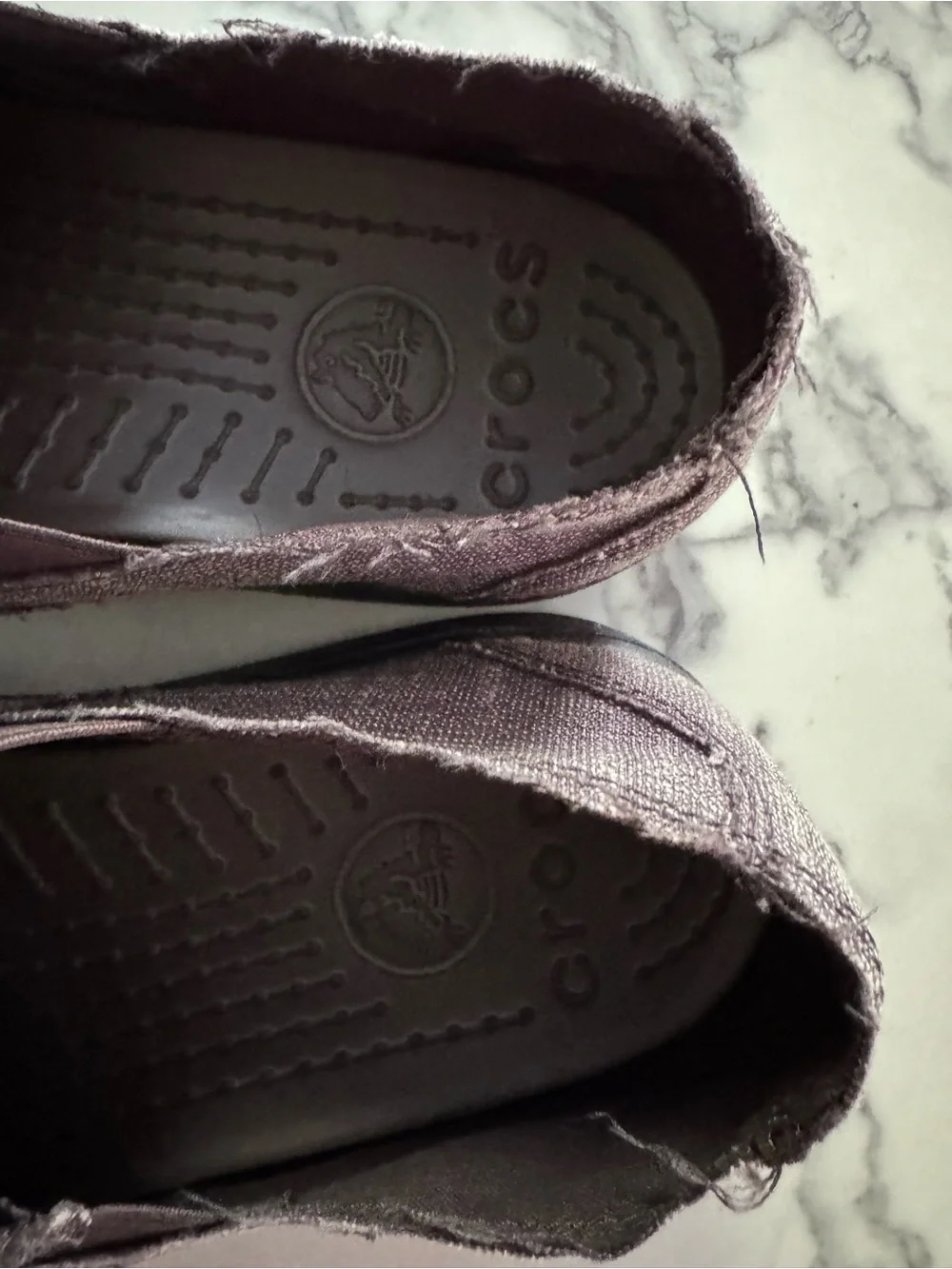 Crocs Santa Cruz Canvas Slip-Ons Loafers Men’s 10 • Brown Taupe